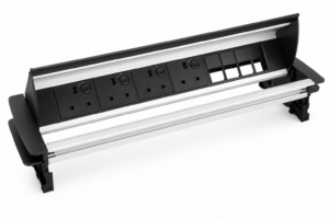 In Desk Horizontal Unit with 4 power, and 4 x 6C cutouts Desk cutout 132 x 385mm