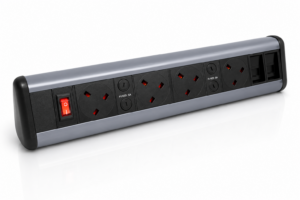 P-Pack Desktop Sockets 4 UK Power Sockets, 2 Network Sockets with Master Switch
