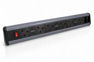 P-Pack Desktop Sockets 6 UK Power Sockets, 2 Network Sockets with Master Switch