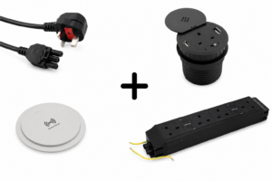 Wireless Grommet Power Bundle – 4 Under-Desk Sockets