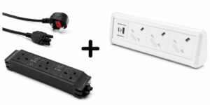 Desk Power Bundle – 3 On-Desk + 3 Under-Desk Sockets