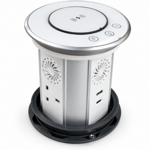Electronic Pop-Up Kitchen Socket – 3 UK Sockets, USB-C & Wireless Charging