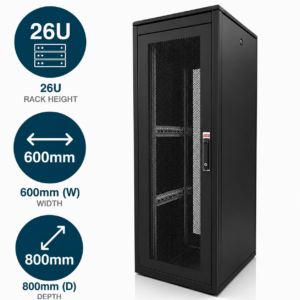 26U 600x800mm Mesh Server Cabinet – Lande DYNAmic