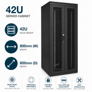 42U 800x800mm Wardrobe Mesh Server Cabinet – Lande DYNAmic