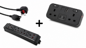 ICON Desk Power Bundle – 2 On-Desk + 4 Under-Desk Sockets (18W or 65W)