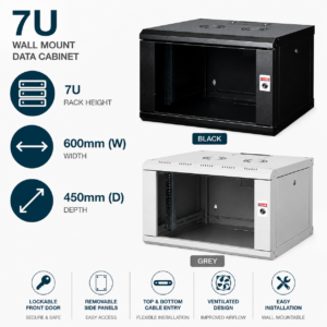 7U 600x450mm Wall Mount Data Cabinet – Lande PROline
