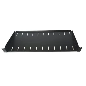 1U 19 Inch Rack Mount Universal Cantilever Shelf – 200mm Deep – Black