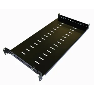 1U 19 Inch Adjustable Rack Mount Universal Shelf – 250mm to 400mm Deep – Black