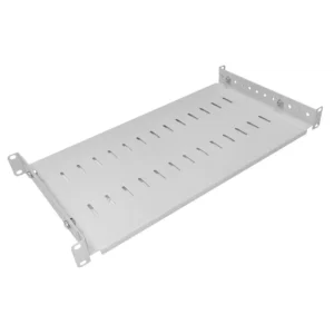1U 19 Inch Adjustable Rack Mount Universal Shelf – 250mm to 400mm Deep – Grey