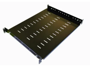 1U 19 Inch Adjustable Rack Mount Universal Cabinet Shelf 350mm to 600mm Deep – Black