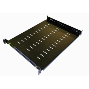 1U 19 Inch Adjustable Rack Mount Universal Shelf – 350mm to 600mm Deep – Black
