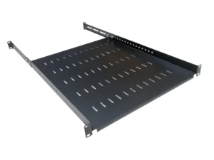1U 19 Inch Adjustable Rack Mount Universal Cabinet Shelf 550mm to 800mm Deep – Black 2