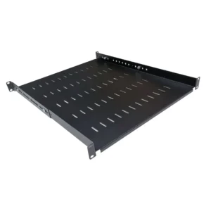 1U 19 Inch Adjustable Rack Mount Universal Shelf – 550mm to 800mm Deep – Black
