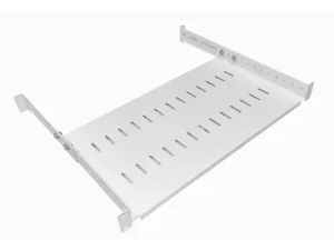 1U 19 Inch Adjustable Rack Mount Universal Shelf – 250mm to 400mm Deep – White – 2