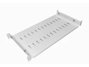 1U 19 Inch Adjustable Rack Mount Universal Shelf – 250mm to 400mm Deep – White