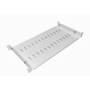 1U 19 Inch Adjustable Rack Mount Universal Shelf – 250mm to 400mm Deep – White