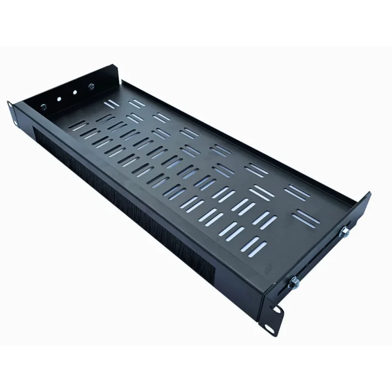 1U 200mm Deep-Cable Management Brush Shelf — 1
