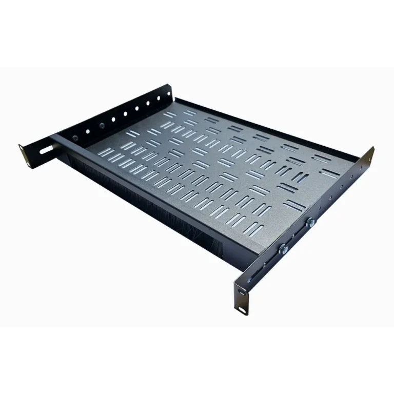 1U 300mm Deep-Cable Brush Management Shelf – Adjustable Rackmount Shelf – 2