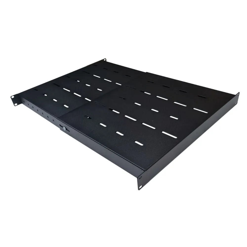 2nd 1U 19 inch Rack Mount Adjustable Depth Heavy Duty Shelf(2 part) 350mm 550mm Black