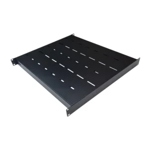 1U 19 Inch Heavy Duty Adjustable Rack Mount Shelf – 550mm to 900mm Deep – Black