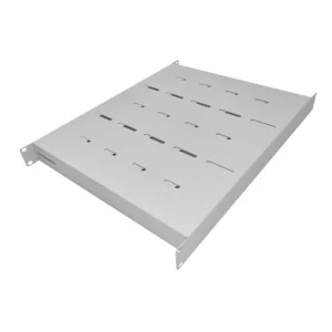 1U 19 Inch Heavy Duty Adjustable Rack Mount Shelf – 350mm to 550mm Deep – Grey