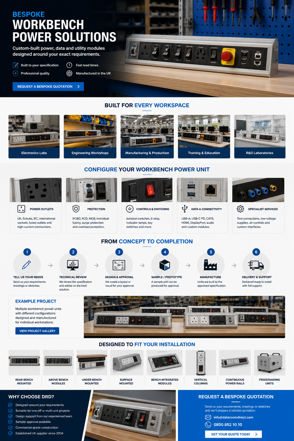 Bespoke Workbench Power Solutions,