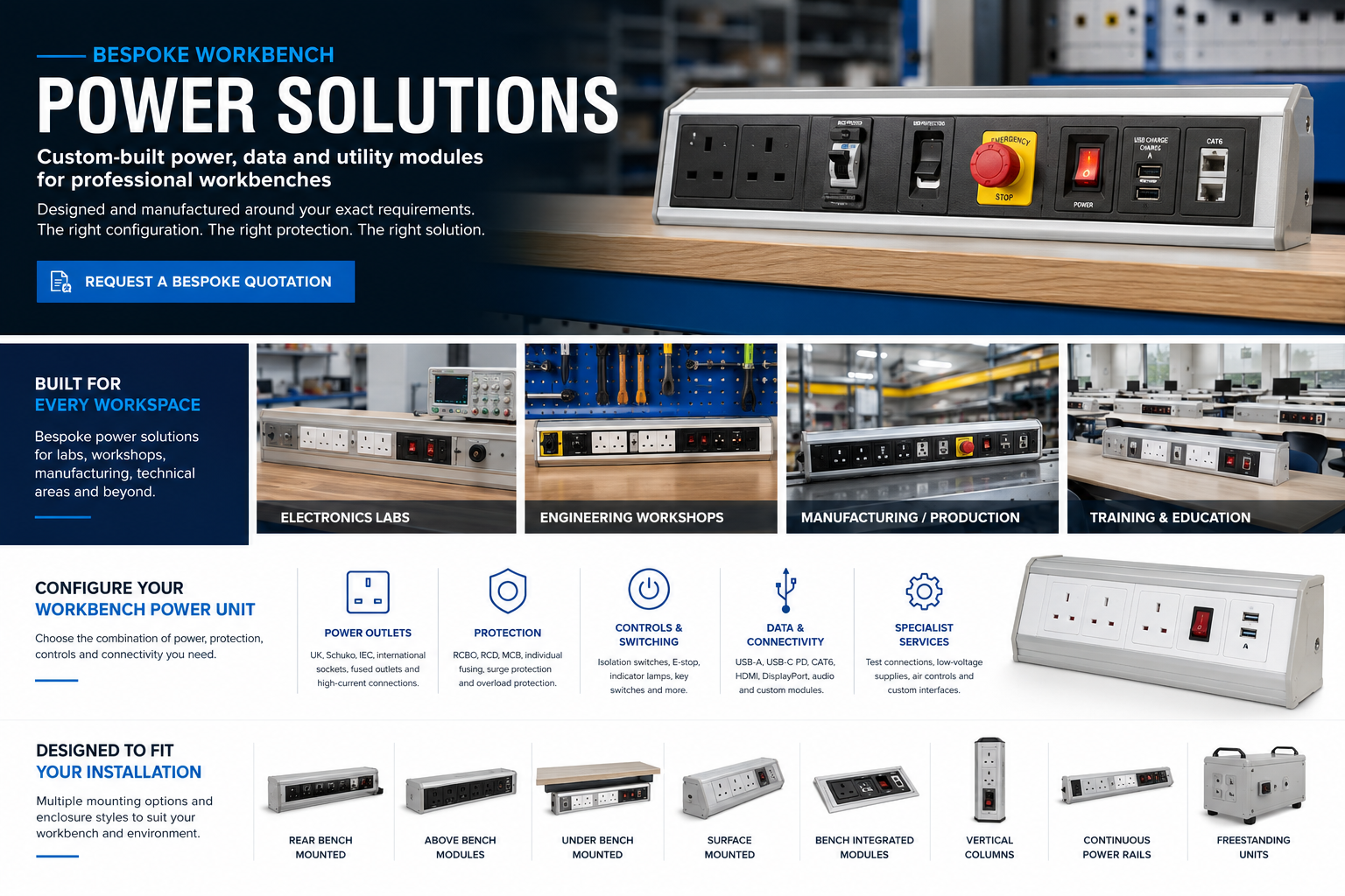Bespoke Workbench Power Solutions,