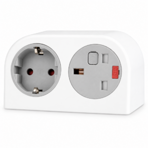 Phase – 1 x UK Socket & 1 x Schuko Socket Desk Power Module On or Under Desk