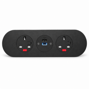 OE PLATEAU Panel-Mounted Power & USB Module – Matt Black