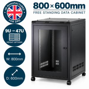 800 x 600mm Free Standing Data Cabinet – UK Manufactured
