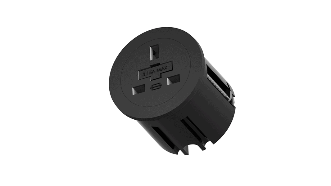 ABL Port-O black UK socket ABL Port-O black UK socket