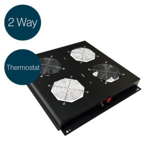 Lande 2-Fan Roof-Mounted Fan Tray with Thermostat – Black