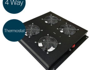 Lande 4-Fan Roof-Mounted Fan Tray with Thermostat – Black Lande 4-Fan Roof-Mounted Fan Tray with Thermostat – Black