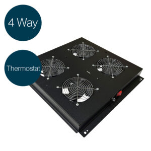 Lande 4-Fan Roof-Mounted Fan Tray with Thermostat – Black