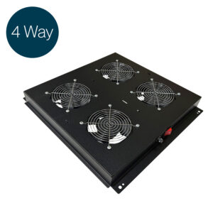 Lande 4-Fan Roof-Mounted Fan Tray – On/Off Switch – Black