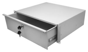 3U 19 inch Rack Mount Drawer - 340mm Deep - Grey