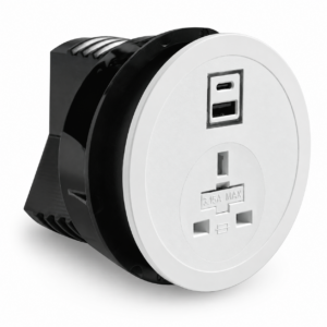 ABL Port-X In-Desk Power Module – UK Socket & 35W / 65W USB-A+C Charging