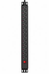 12-Way UK LSZH Vertical Rack PDU – 0U Power Distribution