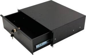 3U 19 inch Rack Mount Drawer - 340mm Deep - Black