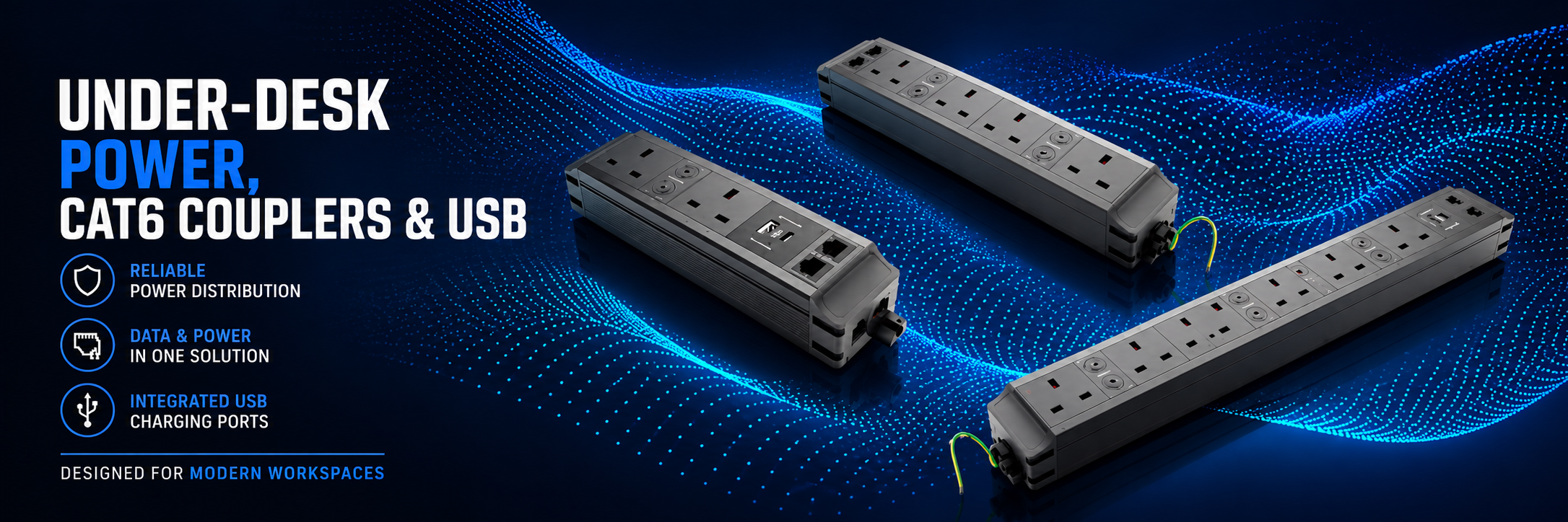 under desk power CAT6 USB
