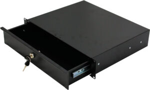 2U 19 inch Rack Mount Drawer - 340mm Deep - Black