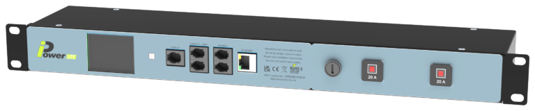 iPower Lite 1U monitored rack PDU – angled view