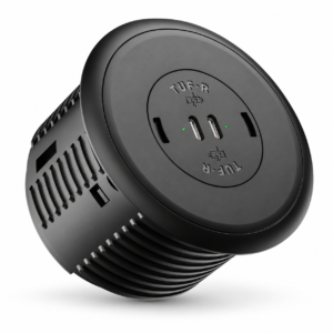 Black OE PRO PIXEL 100W with two USB-C ports on a white background
