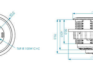 OE PRO PIXEL 100W – Manufacturer Dimensions